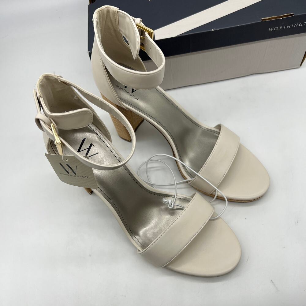 Worthington Womens Lynch Heeled Sandals Ivory Size 11M - Picture 5 of 11